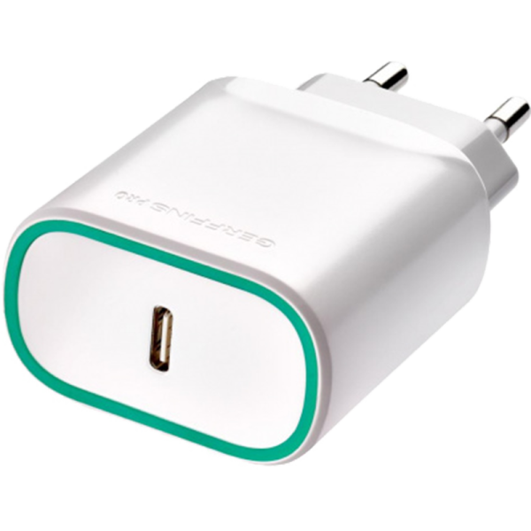 Зарядное устройство сетевое Gerffins Pro USB Type-C, PD 20W, белое автомобильное зарядное устройство pero ac04 2usb 2 4a automax белое