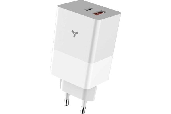Зарядное устройство сетевое Accesstyle Crocus USB-C/A 65w, белое (65WCA) (GaN) зарядное устройство сетевое deppa type c pd 20w led белое