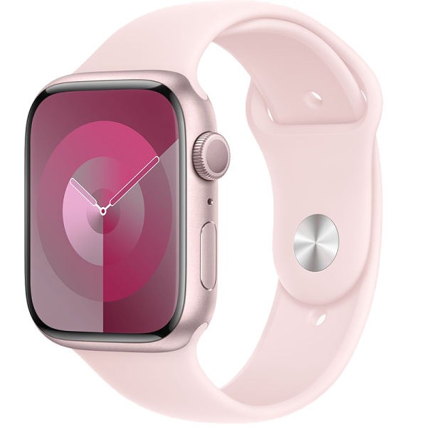 Умные часы  Apple Watch Series 9, 41 мм, Sport Band, Pink, size M (MR933) смарт часы apple watch series 9 a2978 41мм oled корп серебристый sport band рем синий разм брасл 130 180мм mr903ll a