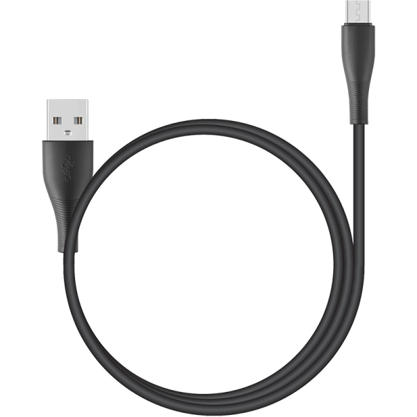 Кабель Stellarway USB A/Micro USB, 2,4А, 1м, нейлоновый, черный кабель canyon micro usb cne usbm1w белый